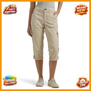 Plus Size Relaxed Fit Cargo Capri Pants with Flex Waistband